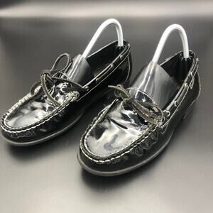 Clarks Bendables Black Patent Leather Loafers, Women's Size 8M/EUR 38.5